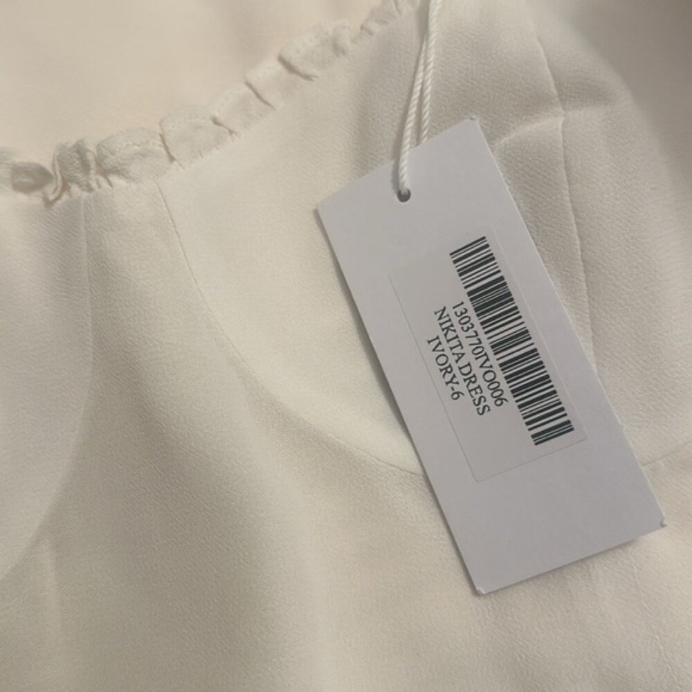 NWT Reformation Nikita Midi Dress in White Ivory Tie Straps Bridal | size 6 - Picture 6 of 12